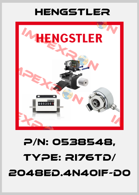 p/n: 0538548, Type: RI76TD/ 2048ED.4N40IF-D0 Hengstler