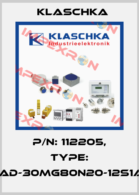 P/N: 112205, Type: IAD-30mg80n20-12S1A Klaschka