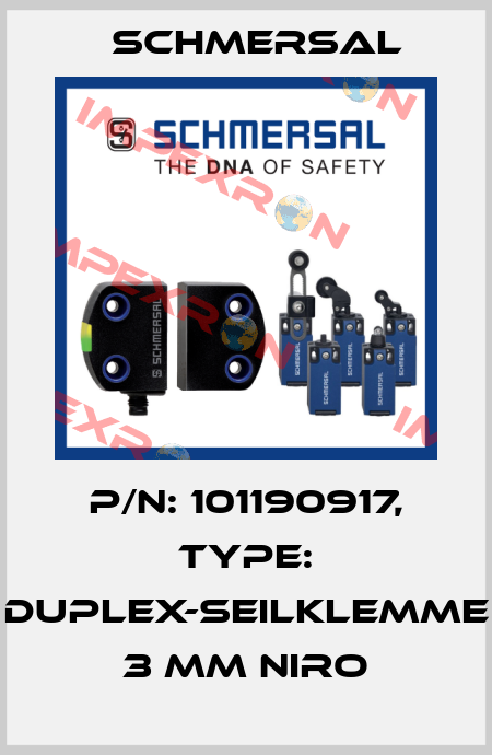 p/n: 101190917, Type: DUPLEX-SEILKLEMME 3 MM NIRO Schmersal