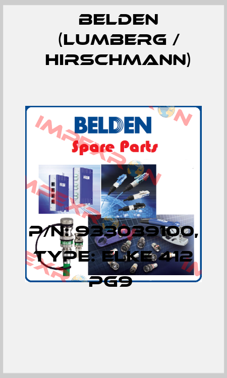 P/N: 933039100, Type: ELKE 412 PG9  Belden (Lumberg / Hirschmann)