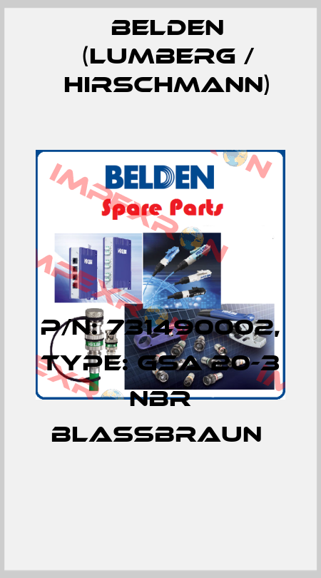 P/N: 731490002, Type: GSA 20-3 NBR blassbraun  Belden (Lumberg / Hirschmann)