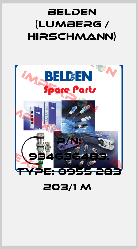 P/N: 934636483, Type: 0955 283 203/1 M  Belden (Lumberg / Hirschmann)