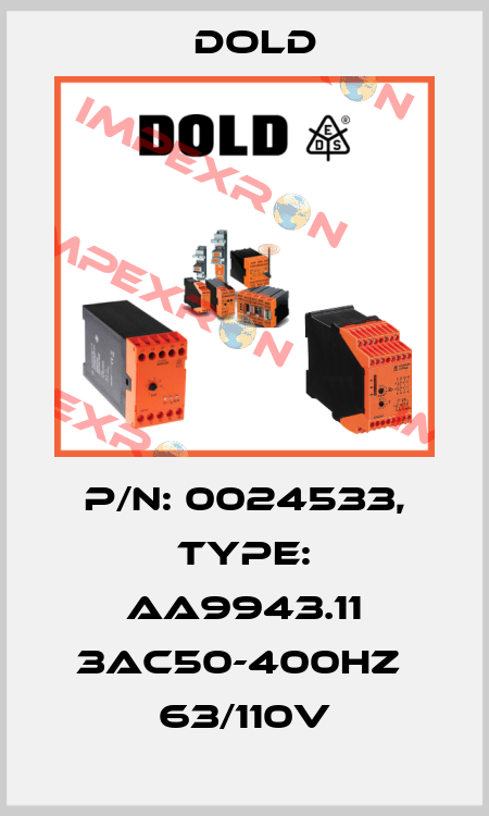 p/n: 0024533, Type: AA9943.11 3AC50-400HZ  63/110V Dold