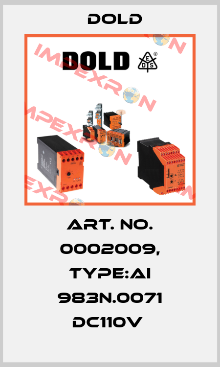 Art. No. 0002009, Type:AI 983N.0071 DC110V  Dold