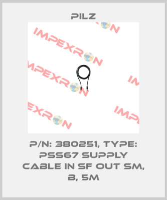 p/n: 380251, Type: PSS67 Supply Cable IN sf OUT sm, B, 5m Pilz