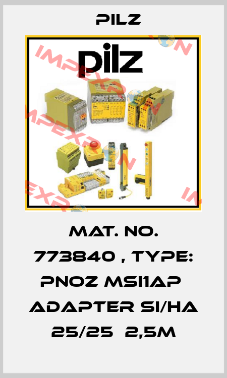 Mat. No. 773840 , Type: PNOZ msi1Ap  Adapter Si/Ha 25/25  2,5m Pilz