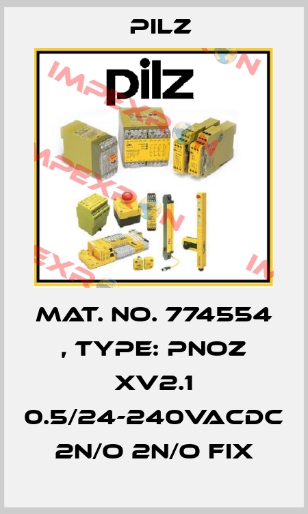 Mat. No. 774554 , Type: PNOZ XV2.1 0.5/24-240VACDC 2n/o 2n/o fix Pilz
