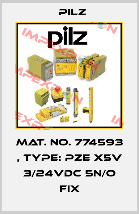 Mat. No. 774593 , Type: PZE X5V 3/24VDC 5n/o fix Pilz