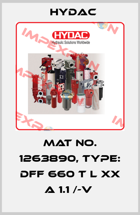 Mat No. 1263890, Type: DFF 660 T L XX A 1.1 /-V  Hydac