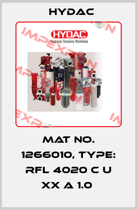 Mat No. 1266010, Type: RFL 4020 C U XX A 1.0  Hydac