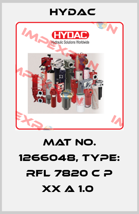 Mat No. 1266048, Type: RFL 7820 C P XX A 1.0  Hydac