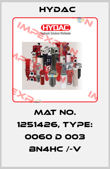 Mat No. 1251426, Type: 0060 D 003 BN4HC /-V Hydac