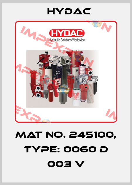 Mat No. 245100, Type: 0060 D 003 V Hydac