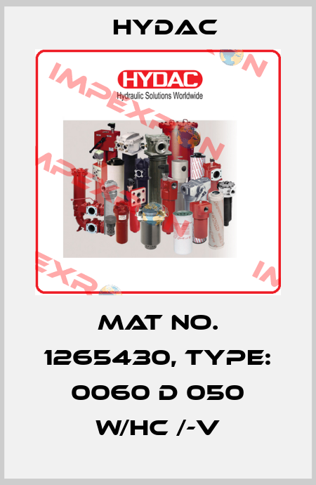 Mat No. 1265430, Type: 0060 D 050 W/HC /-V Hydac