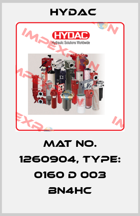 Mat No. 1260904, Type: 0160 D 003 BN4HC Hydac