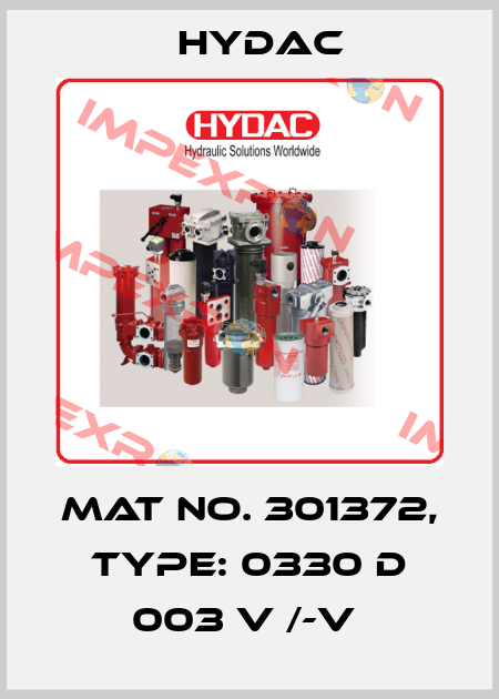 Mat No. 301372, Type: 0330 D 003 V /-V  Hydac