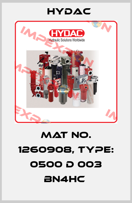 Mat No. 1260908, Type: 0500 D 003 BN4HC  Hydac