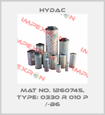 Mat No. 1260745, Type: 0330 R 010 P /-B6 Hydac
