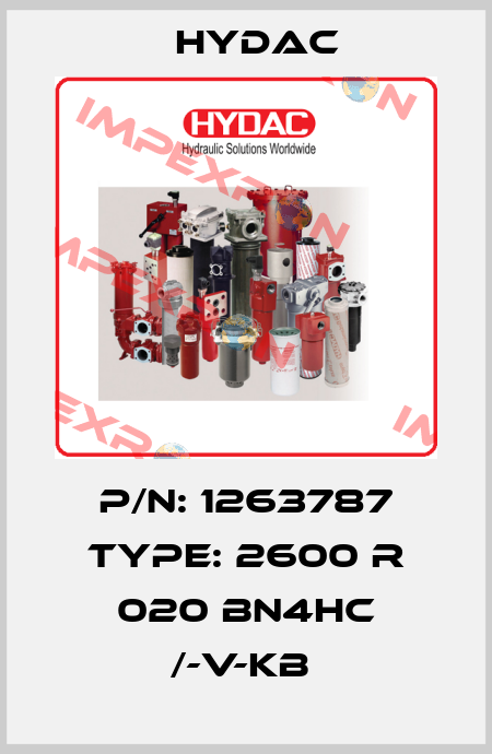 P/N: 1263787 Type: 2600 R 020 BN4HC /-V-KB  Hydac