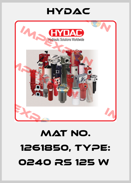 Mat No. 1261850, Type: 0240 RS 125 W  Hydac