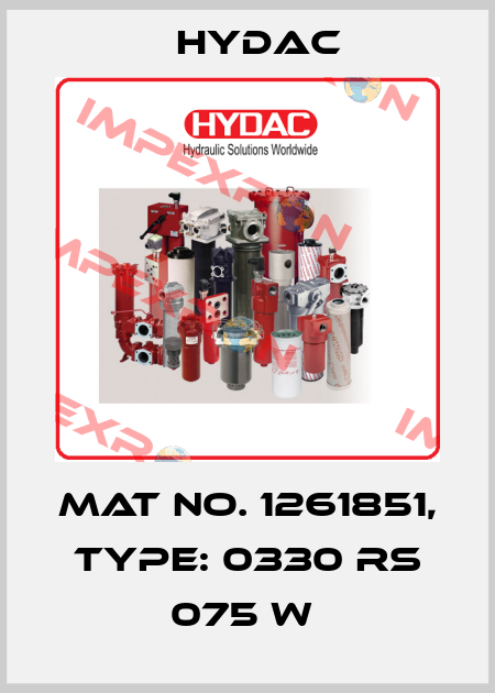 Mat No. 1261851, Type: 0330 RS 075 W  Hydac