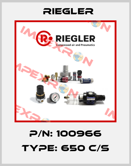 P/N: 100966 Type: 650 C/S Riegler