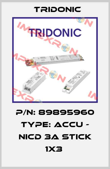 P/N: 89895960 Type: Accu - NiCd 3A stick 1x3  Tridonic