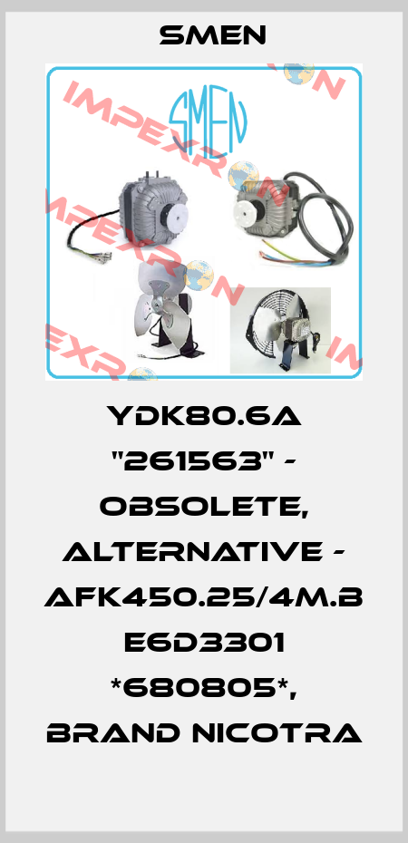 YDK80.6A "261563" - obsolete, alternative - AFK450.25/4M.B E6D3301 *680805*, brand Nicotra Smen