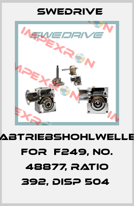 ABTRIEBSHOHLWELLE FOR  F249, NO. 48877, RATIO 392, DISP 504  Swedrive