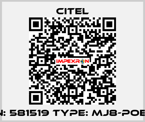 P/N: 581519 Type: MJ8-POE-A  Citel