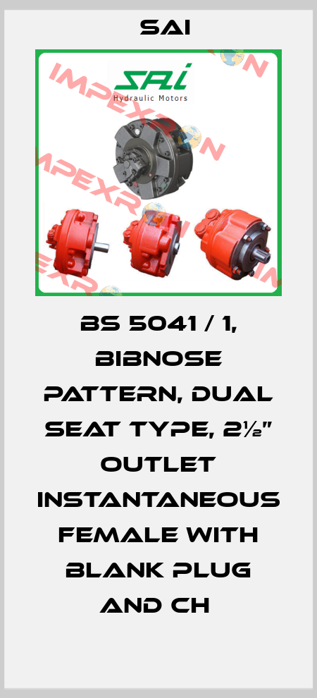 BS 5041 / 1, BIBNOSE PATTERN, DUAL SEAT TYPE, 2½” OUTLET INSTANTANEOUS FEMALE WITH BLANK PLUG AND CH  Sai