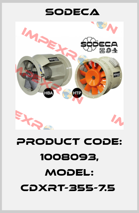 Product Code: 1008093, Model: CDXRT-355-7.5  Sodeca