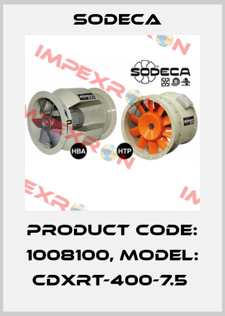 Product Code: 1008100, Model: CDXRT-400-7.5  Sodeca