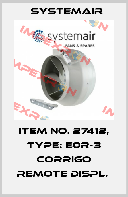 Item No. 27412, Type: E0R-3 Corrigo Remote Displ.  Systemair