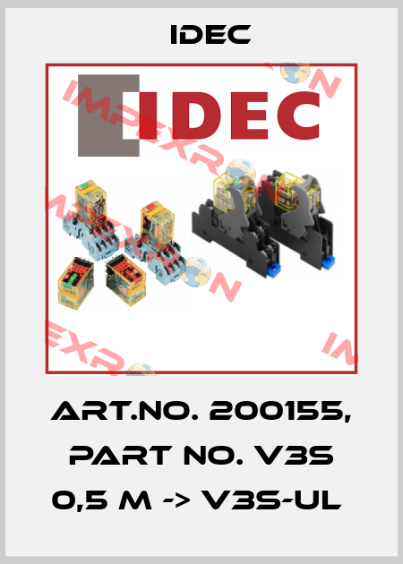 Art.No. 200155, Part No. V3S 0,5 m -> V3S-UL  Idec