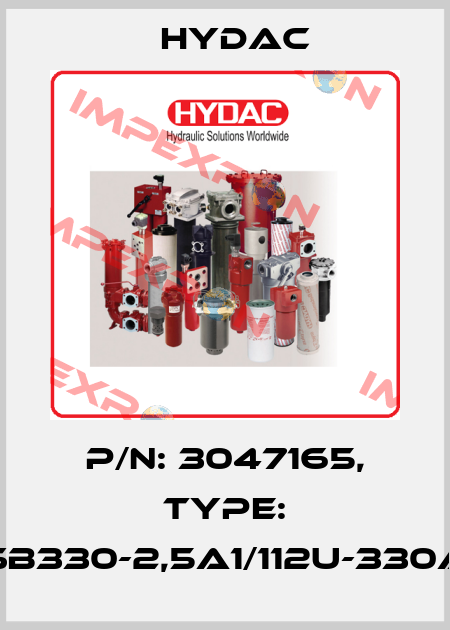 P/N: 3047165, Type: SB330-2,5A1/112U-330A Hydac