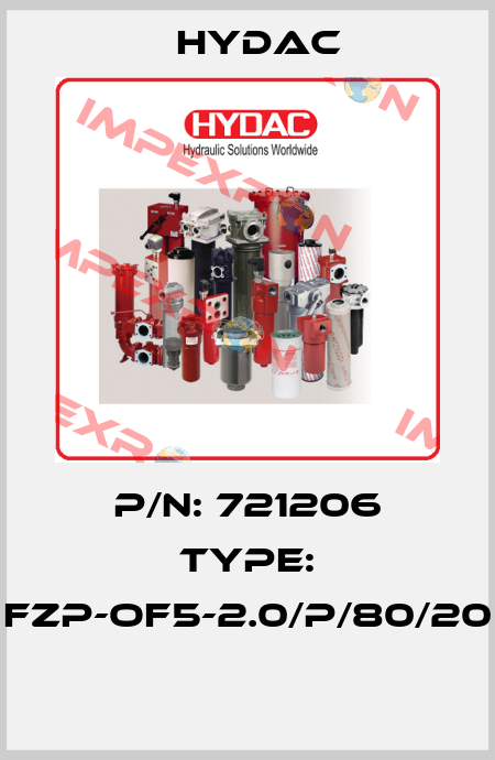 P/N: 721206 Type: FZP-OF5-2.0/P/80/20  Hydac