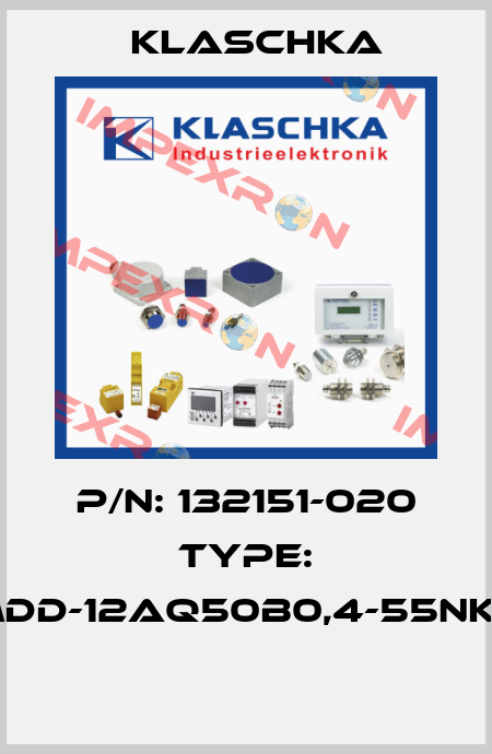 P/N: 132151-020 Type: MDD-12aq50b0,4-55NK2  Klaschka