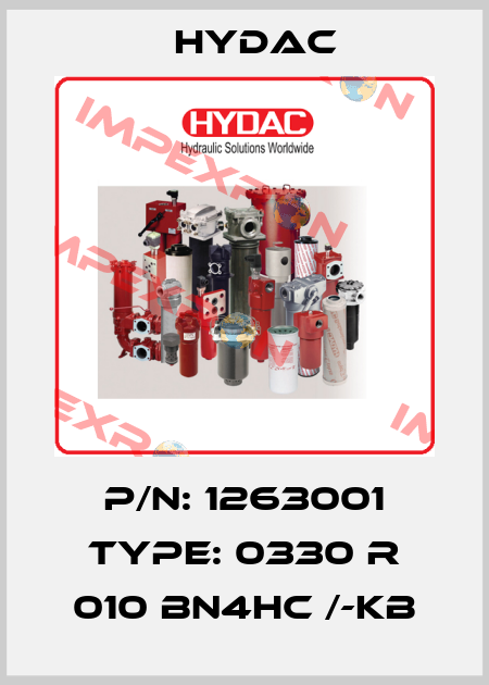 P/N: 1263001 Type: 0330 R 010 BN4HC /-KB Hydac