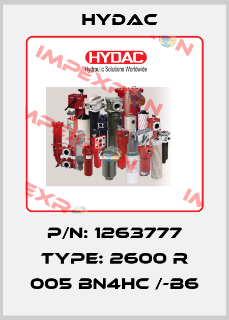 P/N: 1263777 Type: 2600 R 005 BN4HC /-B6 Hydac