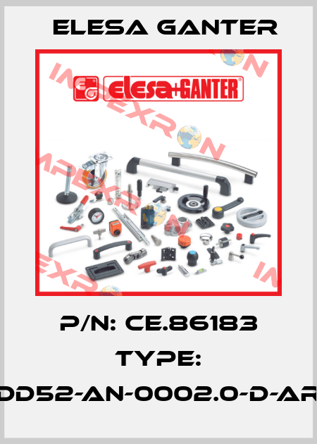 P/N: CE.86183 Type: DD52-AN-0002.0-D-AR Elesa Ganter