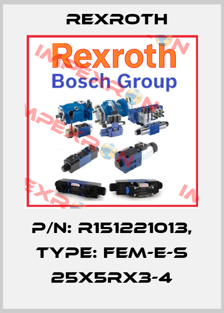 P/N: R151221013, Type: FEM-E-S 25X5RX3-4 Rexroth
