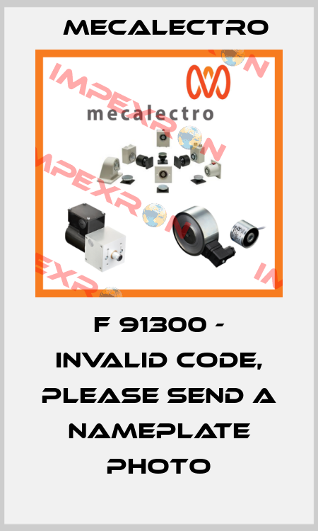 F 91300 - invalid code, please send a nameplate photo Mecalectro