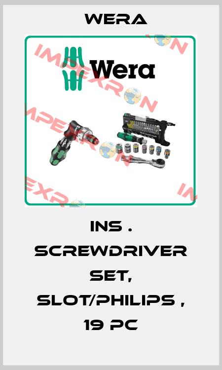 INS . SCREWDRIVER SET, SLOT/PHILIPS , 19 PC Wera