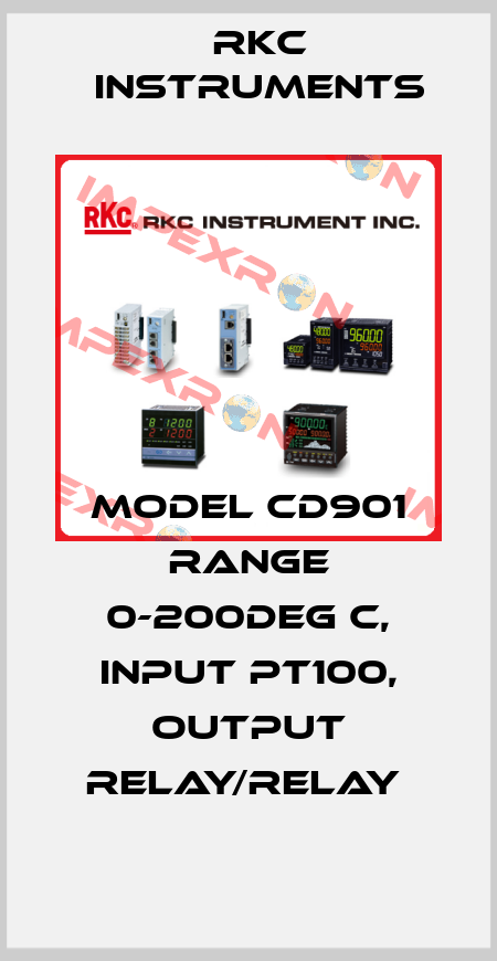 MODEL CD901 RANGE 0-200DEG C, INPUT PT100, OUTPUT RELAY/RELAY  Rkc Instruments