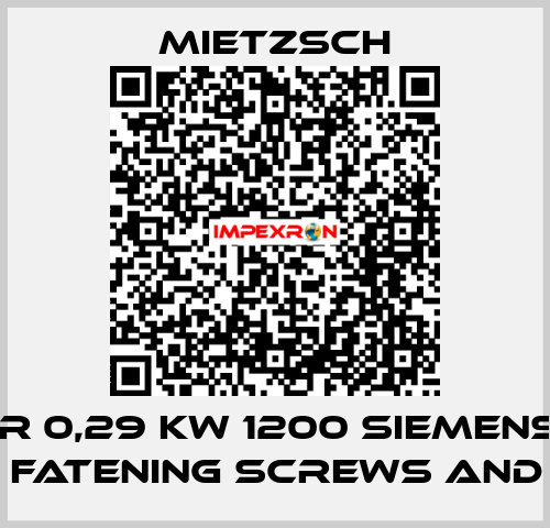 MOTOR 0,29 KW 1200 SIEMENS EXDE WITH FATENING SCREWS AND CUP  Mietzsch