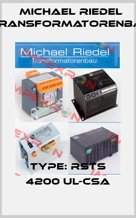 Type: RSTS 4200 UL-CSA Michael Riedel Transformatorenbau
