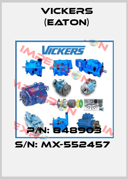 P/N: 848903 S/N: MX-552457  Vickers (Eaton)