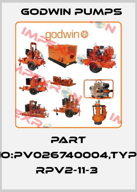 PART NO:PV026740004,TYPE RPV2-11-3  Godwin Pumps