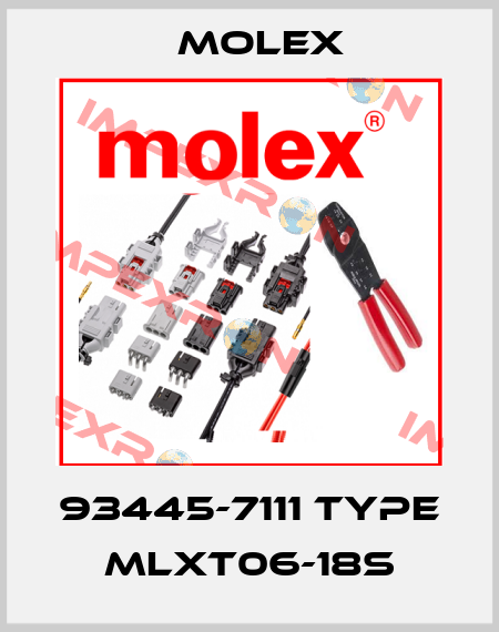 93445-7111 Type MLXT06-18S Molex